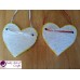 Handmade Hearts "Thank you" -Rustic Salt Dough Decoration- Ornament Set - 2 Blue Gift Hanger with Flower